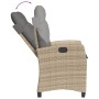 Set Pranzo da Giardino 9 pz con Cuscini Beige Misto Polyrattan