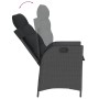 Set da Pranzo da Giardino 5 pz Nero con Cuscini in Polyrattan