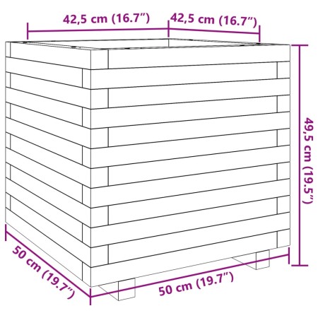 Fioriera Giardino Marrone Cera 50x50x49,5cm Legno Massello Pino