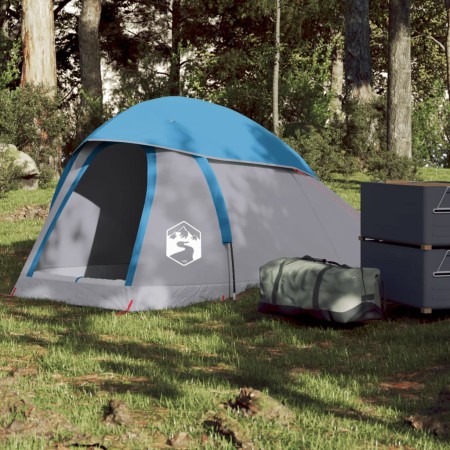 Tenda da Campeggio a Cupola per 1 Persona Blu Impermeabile