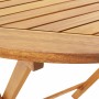 Set Pranzo da Giardino 5 pz Beige in Tessuto e Legno Massello