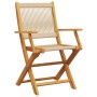 Set Pranzo da Giardino 5 pz Beige Polipropilene/ Legno Massello