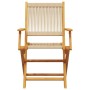 Set Pranzo da Giardino 5 pz Beige Polipropilene/ Legno Massello