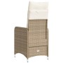 Sedie Reclinabili da Giardino 2pz con Cuscini Beige Polyrattan