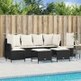 Set Divani da Giardino 5 pz con Cuscini in Polyrattan Nero