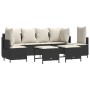 Set Divani da Giardino 5 pz con Cuscini in Polyrattan Nero