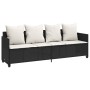 Set Divani da Giardino 5 pz con Cuscini in Polyrattan Nero