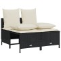 Set Divani da Giardino 5 pz con Cuscini in Polyrattan Nero