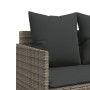 Set Divano da Giardino 5 pz con Cuscini Grigio in Polyrattan