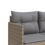 Set Divano da Giardino 5 pz con Cuscini Beige in Polyrattan