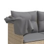 Set Divano da Giardino 5 pz con Cuscini Beige in Polyrattan