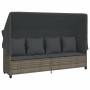 Set Divano da Giardino 5 pz con Cuscini Grigio in Polyrattan