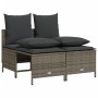 Set Divano da Giardino 5 pz con Cuscini Grigio in Polyrattan