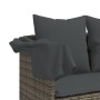 Set Divano da Giardino 5 pz con Cuscini Grigio in Polyrattan