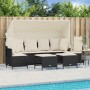 Set Divani da Giardino 5 pz con Cuscini in Polyrattan Nero