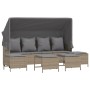 Set Divano da Giardino 5 pz con Cuscini Beige in Polyrattan