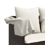 Set Divano da Giardino 5 pz con Cuscini Marrone in Polyrattan