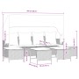Set Divano da Giardino 5 pz con Cuscini Marrone in Polyrattan
