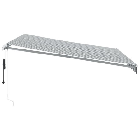 Tenda Retrattile Automatica LED Antracite e Bianco 400x350 cm