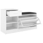 Panca Porta Scarpe Bianca 94,5x31x57 cm in Legno Multistrato