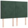 Giroletto a Molle con Materasso Verde Scuro 140x200 cm Velluto