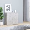 Credenza Grigio Cemento 80x36x75 cm in Legno Multistrato