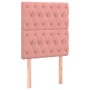 Letto a Molle con Materasso e LED Rosa 90x190 cm in Velluto