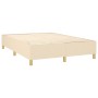 Letto a Molle con Materasso e LED Crema 140x190 cm in Tessuto