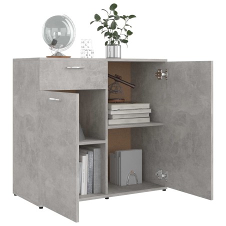 Credenza Grigio Cemento 80x36x75 cm in Legno Multistrato