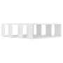Mensole Parete a Cubo 4pz Bianche 60x15x23 cm Legno Multistrato
