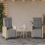 Sedie da Giardino Reclinabili 2 pz con Poggiapiedi Polyrattan