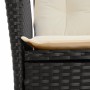 Set da Pranzo da Giardino 9 pz con Cuscini Nero in Polyrattan