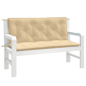 Cuscini Panca Giardino 2pz Beige Mélange 120x50x7 cm in Tessuto