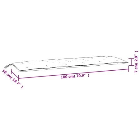 Cuscini Panca Giardino 2pz Crema Mélange 180x50x7 cm Tessuto