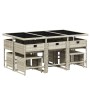 Set Pranzo Giardino 11pz con Cuscini Grigio Chiaro Polyrattan