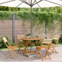 Set Pranzo da Giardino 5 pz Beige Polipropilene/ Legno Massello