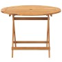 Set Pranzo da Giardino 5 pz Beige in Tessuto e Legno Massello