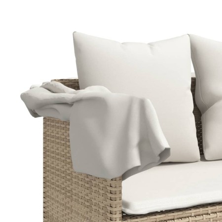 Set Divano da Giardino 5 pz con Cuscini Beige in Polyrattan