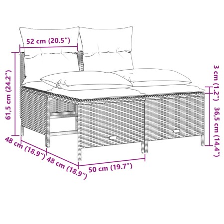 Set Divano da Giardino 5 pz con Cuscini Grigio in Polyrattan