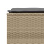 Set Divano da Giardino 5 pz con Cuscini Beige in Polyrattan