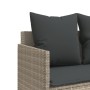 Set Divano da Giardino 5pz con Cuscini Grigio Chiaro Polyrattan