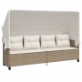 Set Divano da Giardino 5 pz con Cuscini Beige in Polyrattan