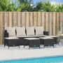 Set Divani da Giardino 5 pz con Cuscini in Polyrattan Nero