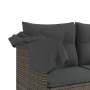 Set Divano da Giardino 5 pz con Cuscini Grigio in Polyrattan