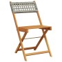 Set Pranzo da Giardino 5pz Grigio Polyrattan e Legno Massello