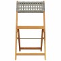 Set Pranzo da Giardino 5pz Grigio Polyrattan e Legno Massello