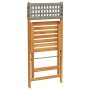 Set Pranzo da Giardino 5pz Grigio Polyrattan e Legno Massello