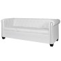 Divani Chesterfield a 2 Posti e a 3 Posti in Similpelle Bianco