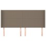 Testiera ad Orecchio Tortora 183x16x118/128 cm in Tessuto