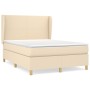Giroletto a Molle con Materasso Crema 140x19 cm in Tessuto